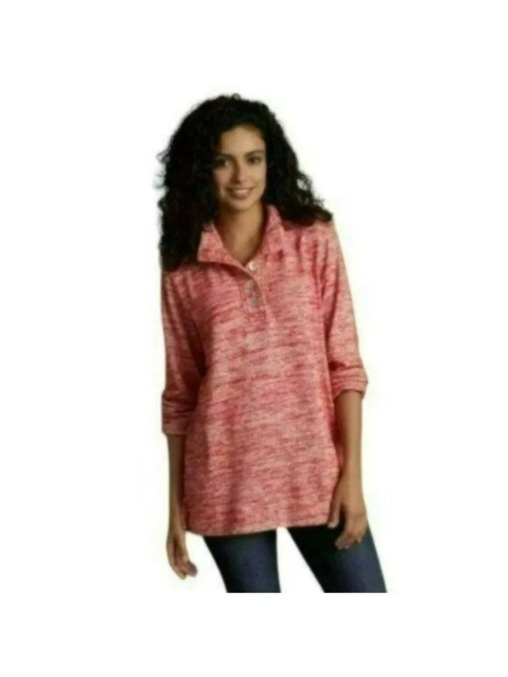 Soft Surroundings Touchable Tunic Women's XS Red Heather Tunic Length Sweater